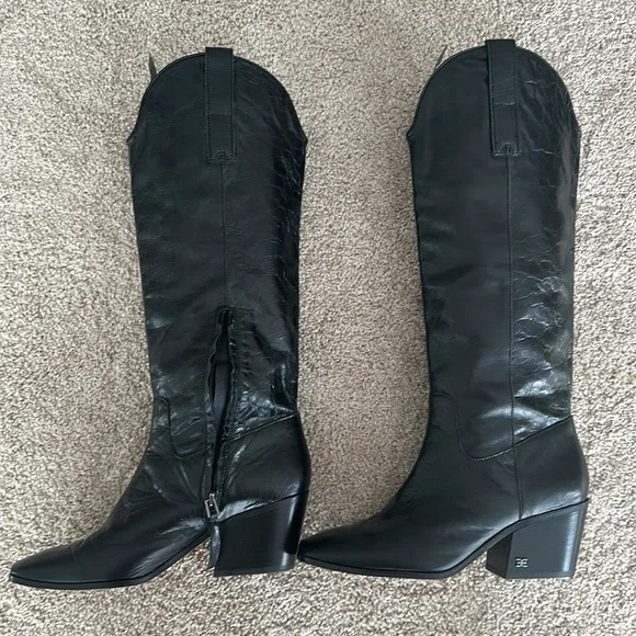 Sam Edelman Women's Britten Western Square Toe Boot Black Women’s Size 8.5 - Picture 5 of 9